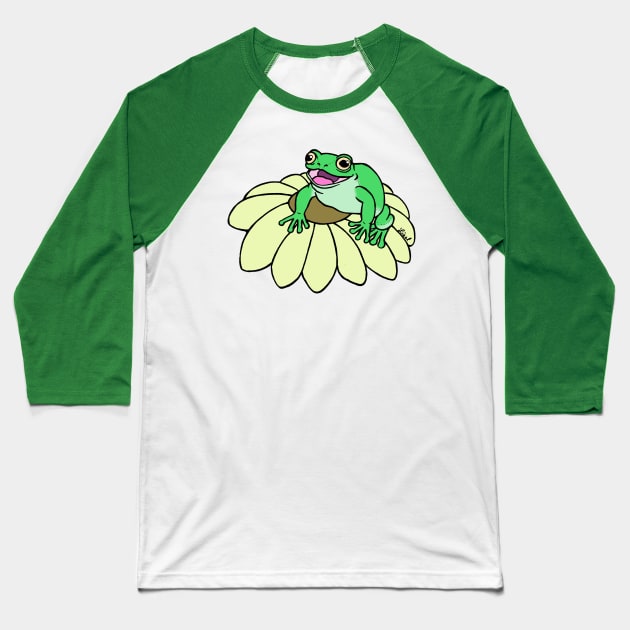 Frog and Flower Baseball T-Shirt by HonuHoney